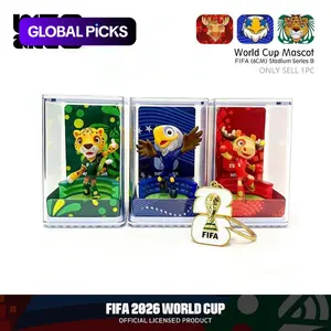 Officially Licensed2026 USA-Canada-Mexico World Cup Mascot CollectionIncludes Mexico's ZAYU, USA's CLUTCH, Canada's MAPLEToy figures, collectible sets, and World Cup charms Great as gifts for soccer fans, desk decorations,.