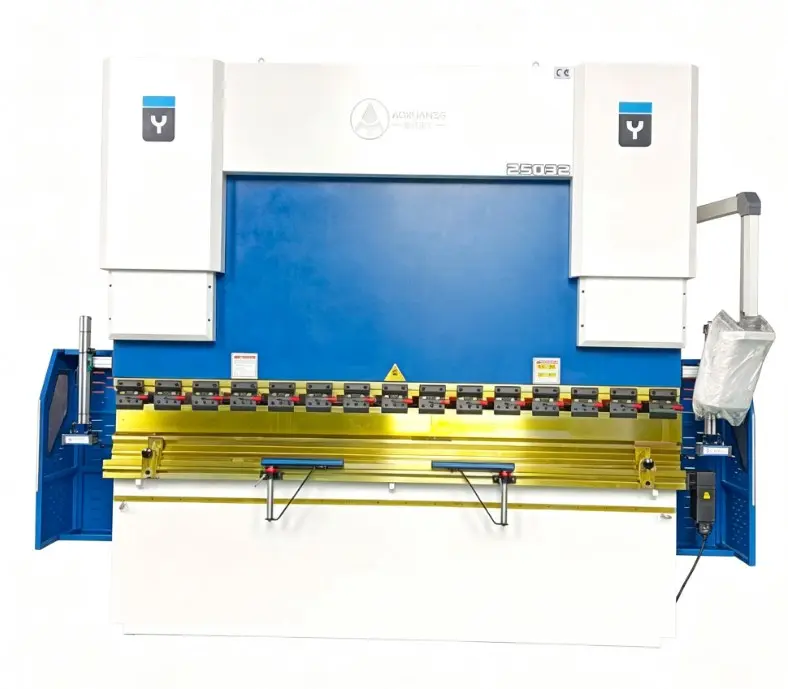 2-Axis Heavy-Duty 250T 3200mm CNC Hydraulic Press Brake Machine with TP10S Intuitive Controls, 0.1mm Precision, Robust Frame, Wide Material Range (Mild/SS/AI) for Bending Metal Processing, Aluminium, Tp10s Ctrlr, Carbon Steel