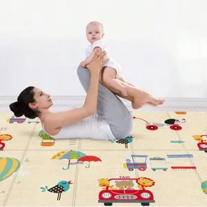 Baby Crawling Mat Foldable Thick Waterproof Home Living Room Bedroom Learning Walk Anti-Fall Play Pad