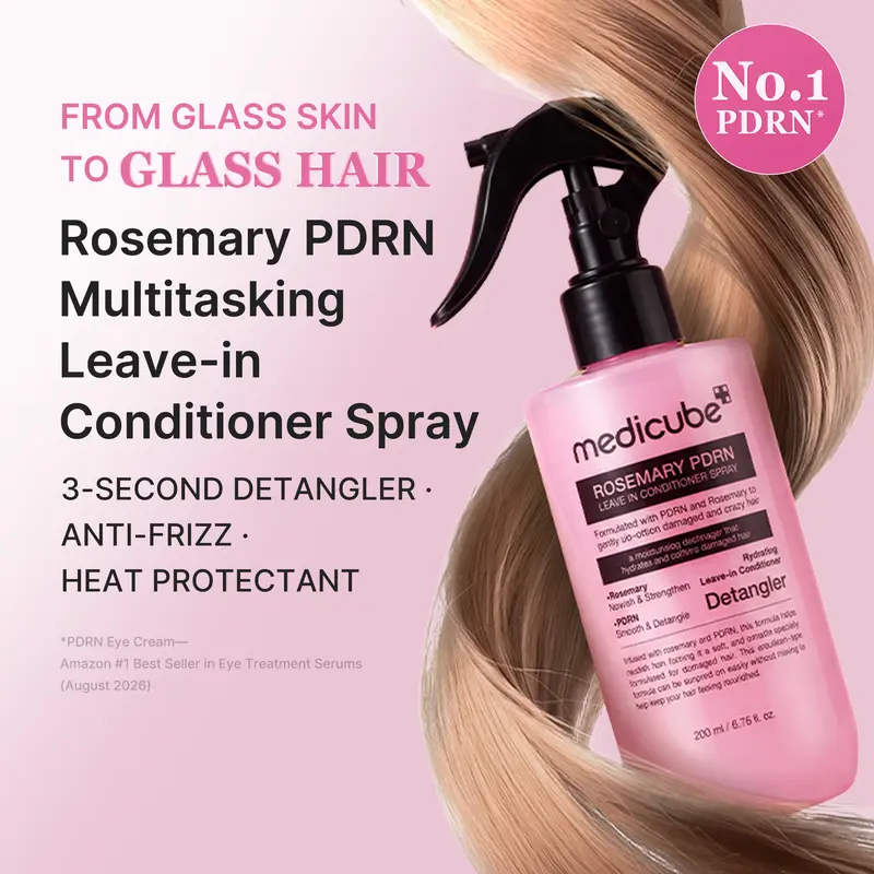 [NEW] [medicube] Tangle-Free Silky Hair Set | Conditioner Spray & Hair Oil & Hair Brush | Rosemary PDRN, Biotin, Keratin | For Curly, Dry & Damaged Hair | Reduces Breakage, Heat Protection, Lightweight Anti-Frizz, Effortless Detangling | Korean Hair Care
