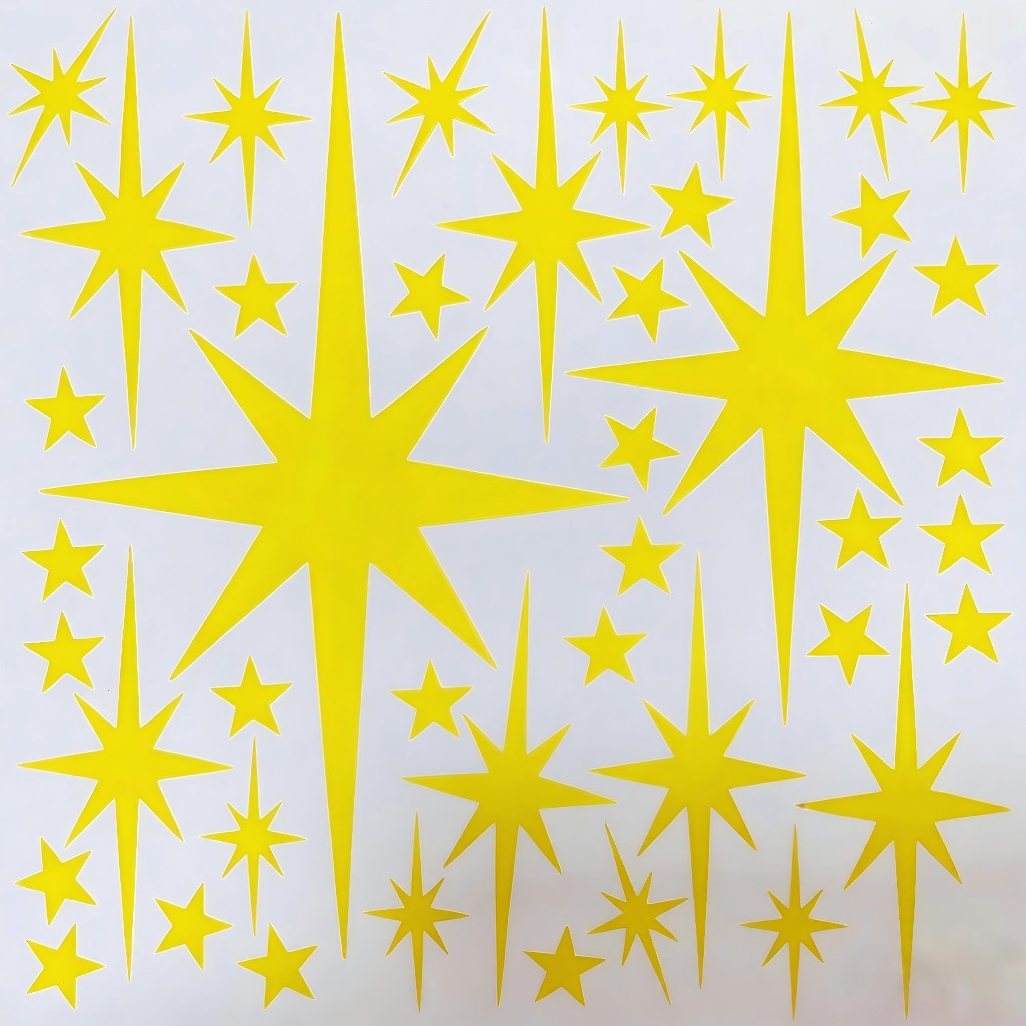 116-Piece Sparkle Star Wall Stickers for Girls Room | 6 Sizes | Easy Stick & Peel Wall Decor
