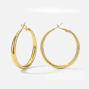 Gold Silver Hoop Earrings for Women Hypoallergenic Stainless Steel Lightweight Large Small Hoops Set 30mm 40mm 50mm 60mm Daily Wear Gift for Girlfriend Wife Mom