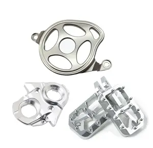 Clean Silver CNC Aluminum Alloy Foot Pegs Motor Cover Ignition Key Switch Cover for Surron Light Bee X S Pedals for Segway X160/X260  Ebike Suron Modified Update Accessories Parts