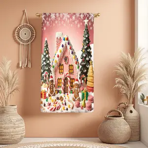1Pc CHRISTMAS STYLED GINGERBREAD HOUSE WITH TREES AND CANDIES Bathroom Hand Towel Bath Towel, Multiple Size Microfiber Towel, Ultra-Soft Quick Dry and Absorbent Polyester Large Bath Towel, Kitchen Towels, Festival B