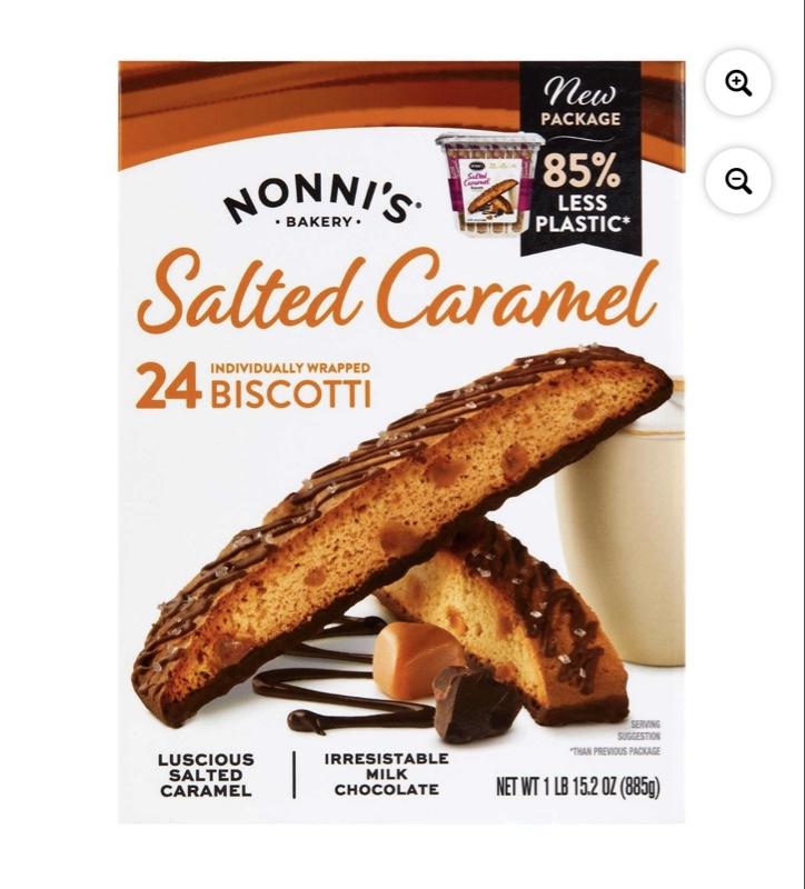 Salted Caramel Biscotti Food, 24-Count Pack