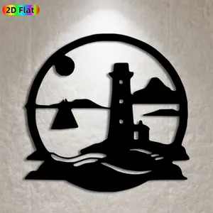 1pc Lighthouse Metal Wall Art, Coastal Lighthouse Statue Mural, Ideal Gift for New Year, Christmas, Coastal Decor Enthusiasts, Weather-Resistant Metal Wall Decor Wall Sculptures, Perfect for Home Wall & Garden Fence, Unique Nautical Decor Accent