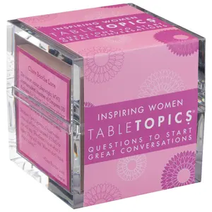 TableTopics Inspiring Women Conversation Starter Cards with with Inspirational Quotes and Prompts for Discussions About Female Role Models, Perfect for Girls’ Nights Gifts for Women & Teachers