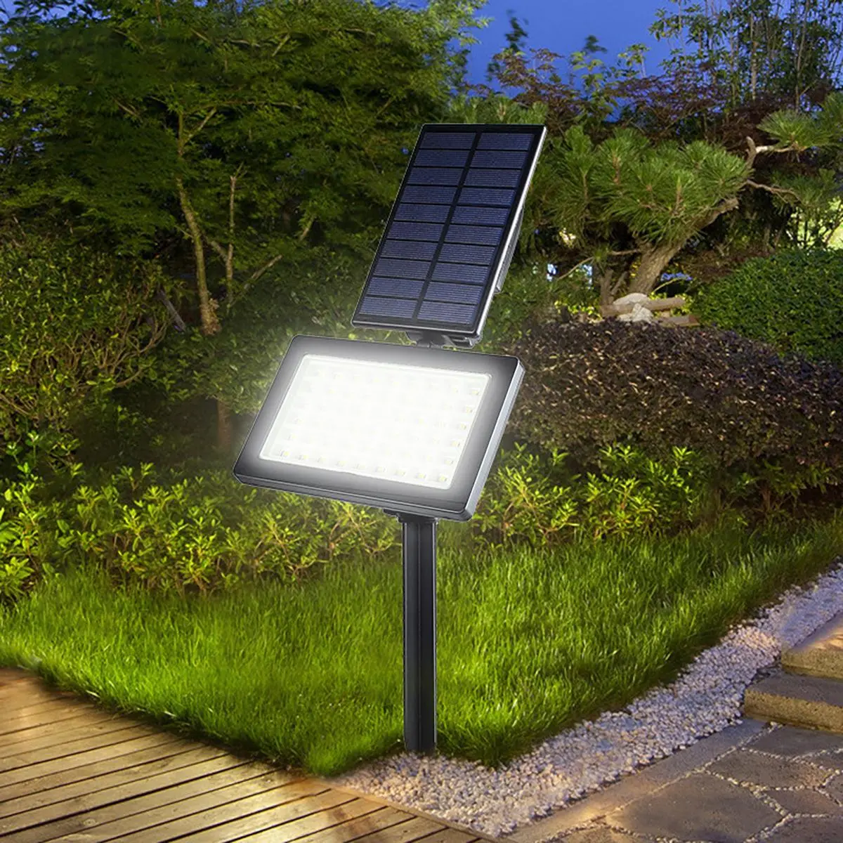Solar Powered Garden Light, 54 LED Landscape Light with Ground Spike, Outdoor Lighting for Walkway & Lawn Decor