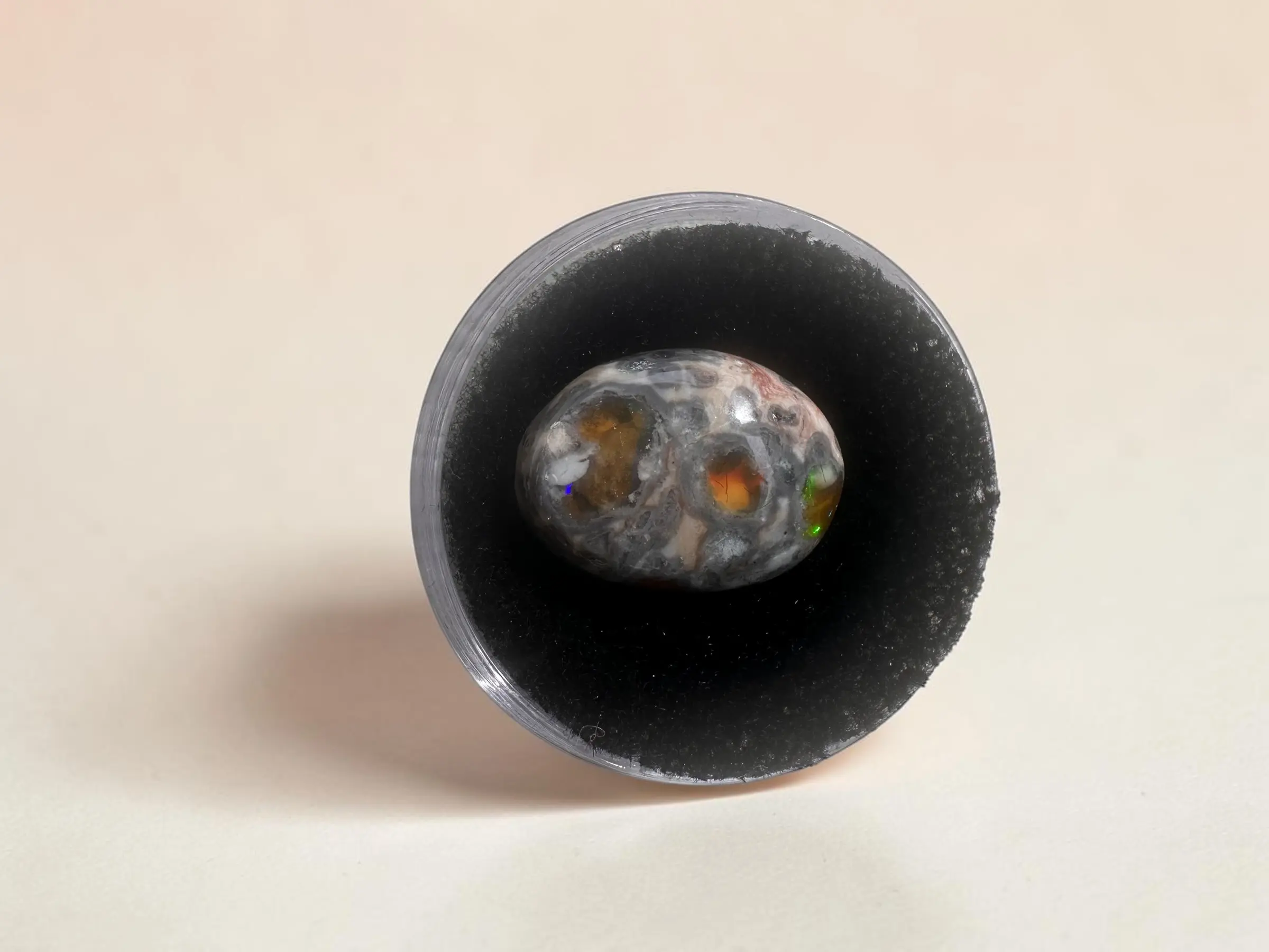 8.90 ct Natural Mexican Cantera Opal Cabochon - Galaxy Fire Opal in Matrix