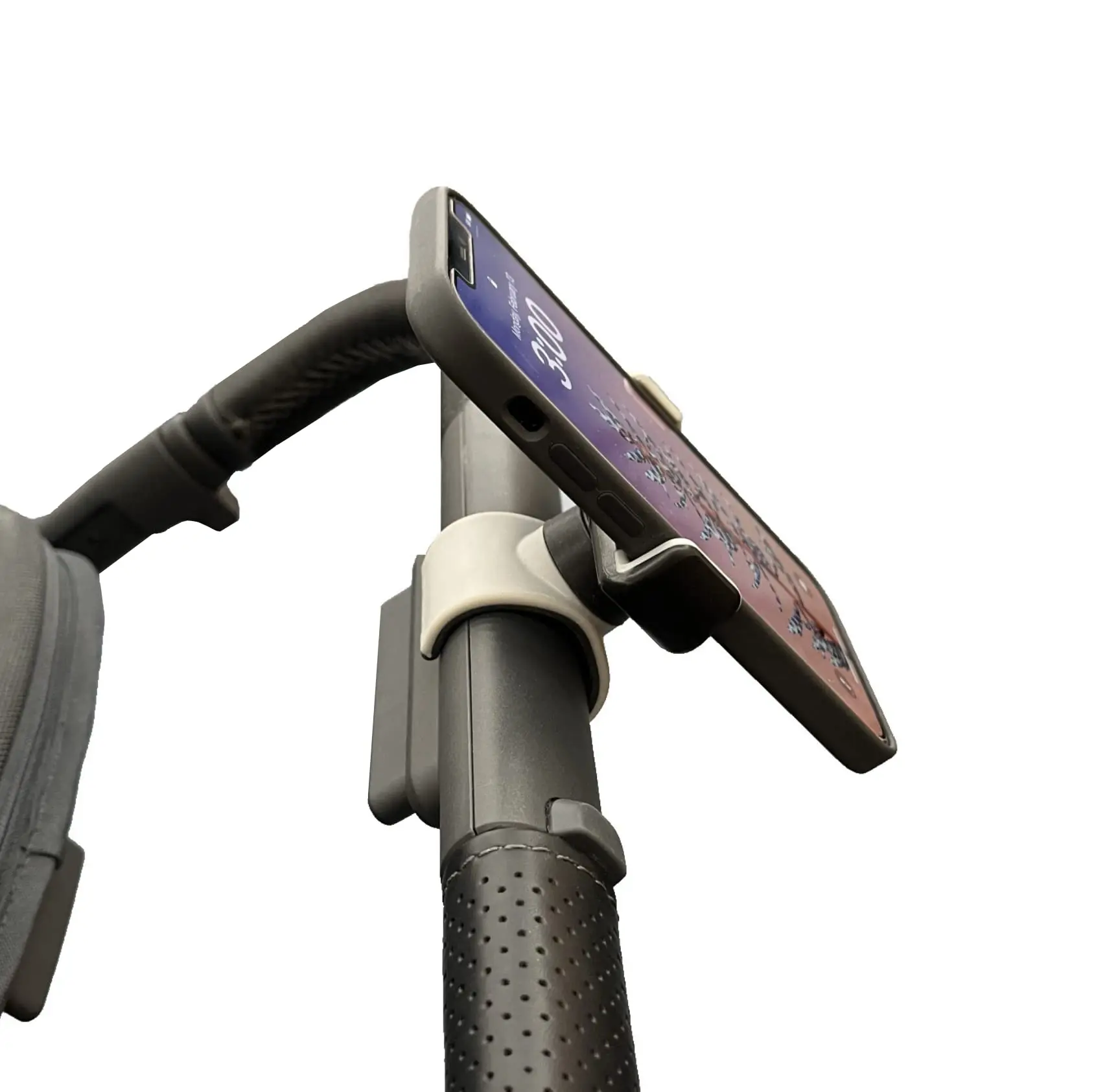 Maxby Stroller Phone Holder for Handlebar, Universal Phone Mount with One-Hand Quick Release Clamp, 360° Rotating View, Secure Non-Slip Grip, Fits Most iPhone & Android Smartphones with Cases
