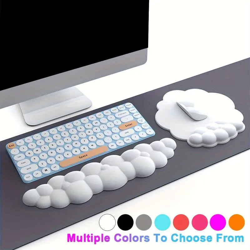 Cloud Shaped Design Wrist Rest & Mouse Pad Set for Office & Home Use