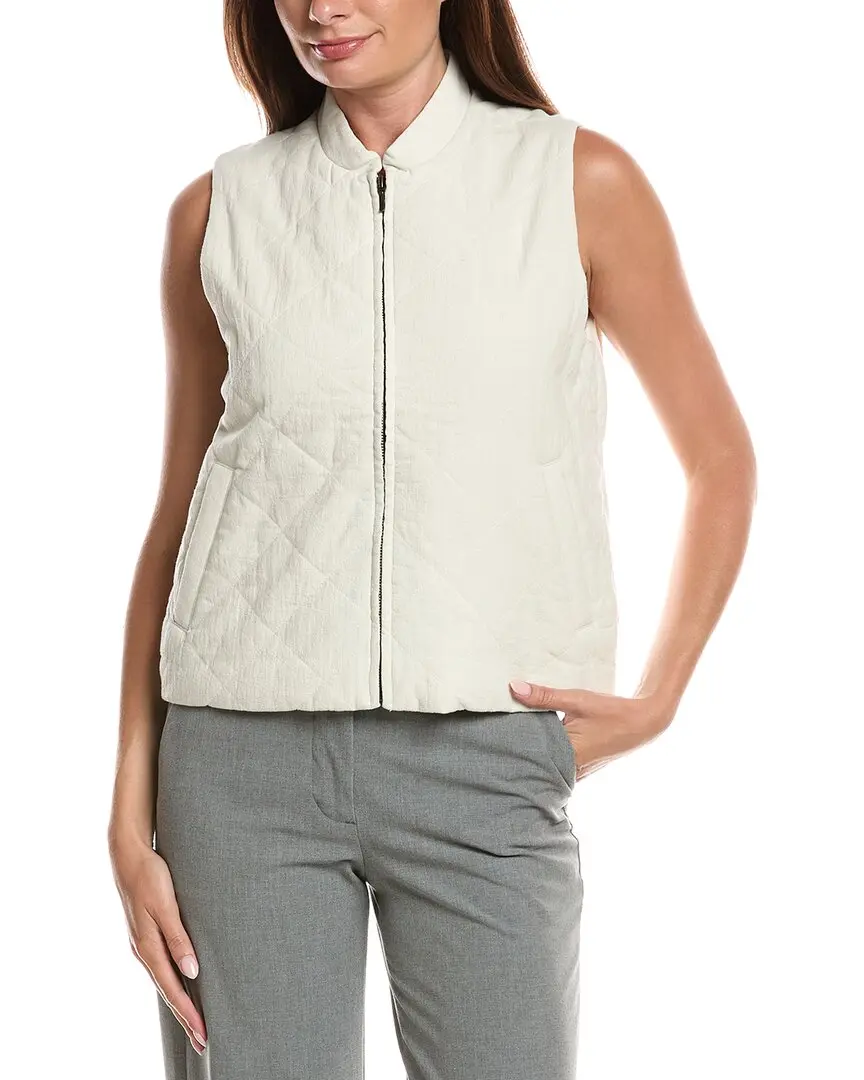 EILEEN FISHER Petite Stand Collar Vest