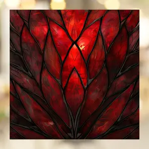 Cardinal Red Stained Glass Window Cling Gothic Decor Sticker Decal Window Film Custom Sizes and Colors