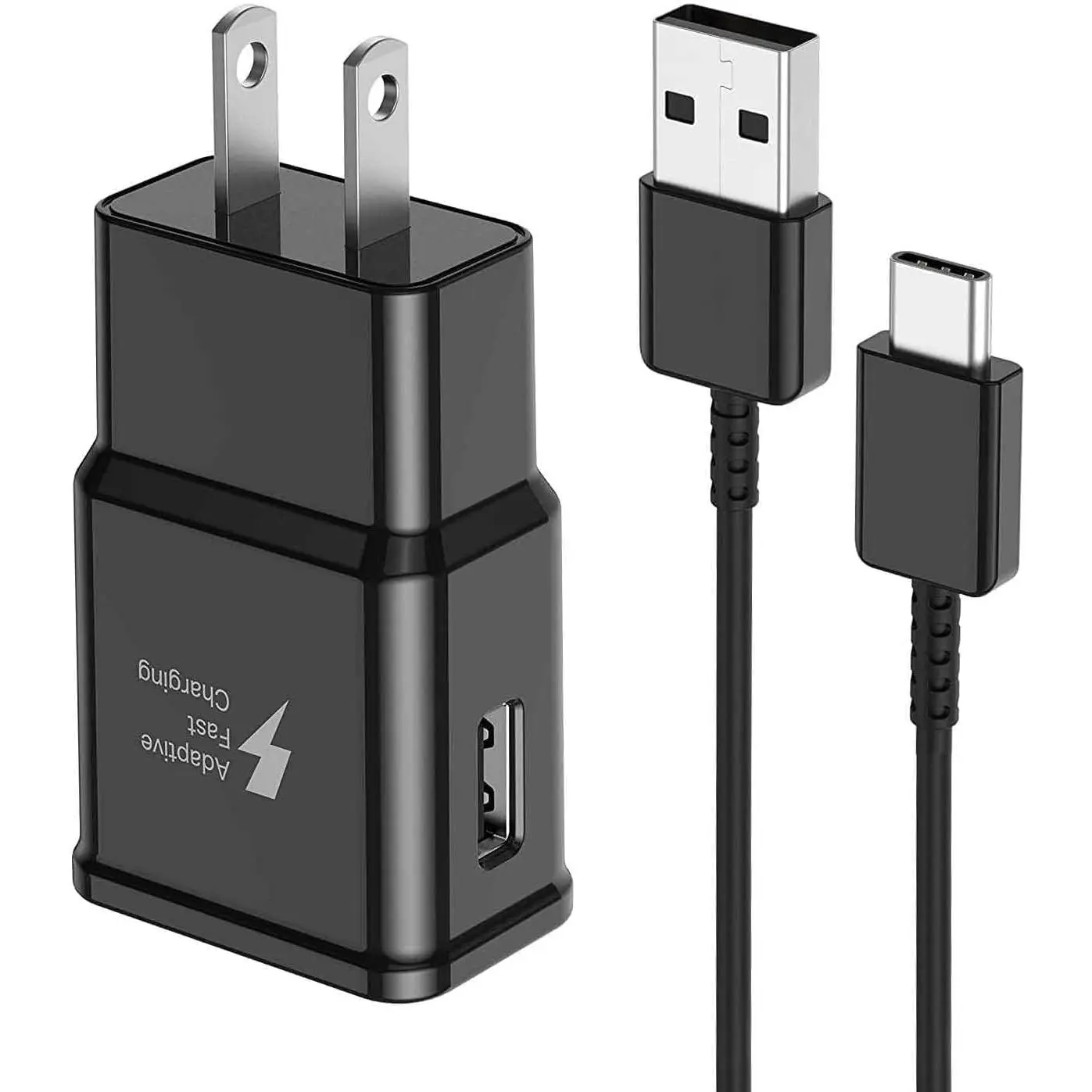 Fast Charger with USB Type C Cable 6ft for Samsung Galaxy S10/S10e/S10 Plus/S9/S9 Plus/S8/S8 Plus/A13/S23/A30/A31/A32/A50/A51/A52/A53/Note 20/Note 10/Note 9/Note 8/S20/S20+/S21/S21+/S22 Ultra