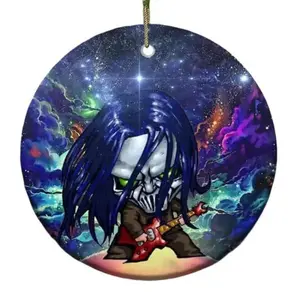 Slipknot Chibi Mick Thomson Christmas Gift Tree Decorations Ornament, Ceramic Ornament, Gift For Christmas, Hanging Christmas Tree
