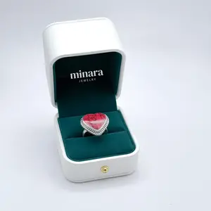 MINARA 950 Silver CORAZON CORAL Ring with Twisted Design and CORAL PROCESADA