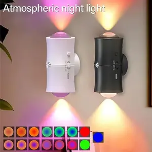 New Magnetic Charging Color Gradient Wall Lamp Night Light, Smart Human Motion Sensor Self-Adhesive Mountain Dual Cat Eye Lamp, Atmospheric Night Light