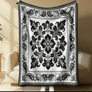 American Retro Paisley Nut Flower Blanket, Trendy Hip Hop Print, All-Season Use, Suitable For Beds, Sofas, Cars, Room Decorations, And Gifts, Suitable For Children And Adults