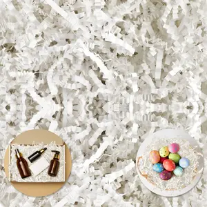 Mother's Day Crinkle Paper Filler, 1/2LB(8 oz) Shredded Paper For Gift Baskets, White bridesmaid proposal gifts, Crinkle Cut Paper Shred For Birthdays, Weddings,Boxes Bags, Basket Filler, Anniversaries, Gift Wrapping