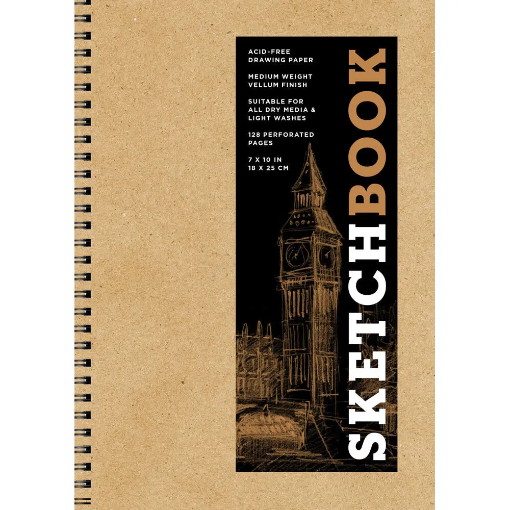 Sketchbook 7 x 10" Kraft Spiral Hardcover Mixed Media Sketchbook for Drawing Sketchbook 7 x 10" Kraft Spiral Hardcover Mixed Media Sketchbook for Drawing