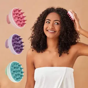 Hair Scalp Massager Brush, Updated Hair Shampoo Brush, Wet & Dry Scalp Exfoliator with Soft Silicone Bristles, Head Massager Washing Hair Care Tool for Women Men Kid for All Hair Types