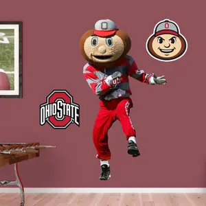 Brutus Mascot - RealBig Collection - Official NCAA - Ohio State Buckeyes - Reusable Vinyl Wall Decals