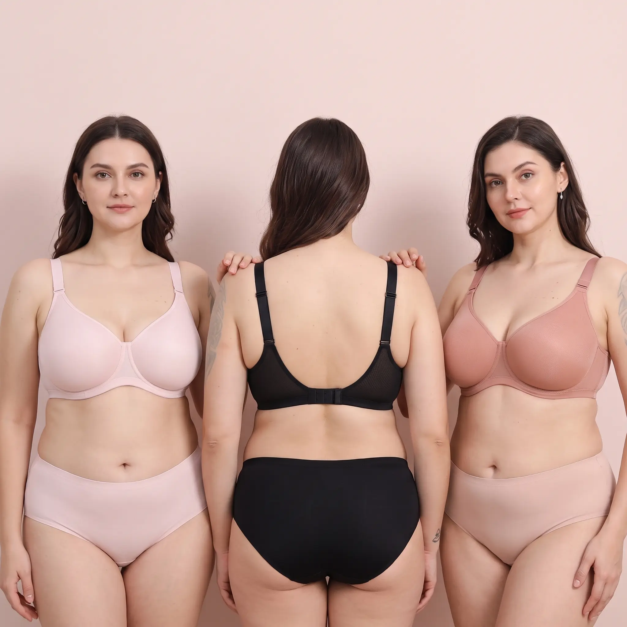 PINQLIME Iris Full Bust Spacer Bra Breathable Lightweight Underwire Bra Memory Shape Cups Supportive Lift Smooth Invisible Under Clothes Wide Straps Double Layer Band Plus Size Bra Comfortable Everyday Bra for Women