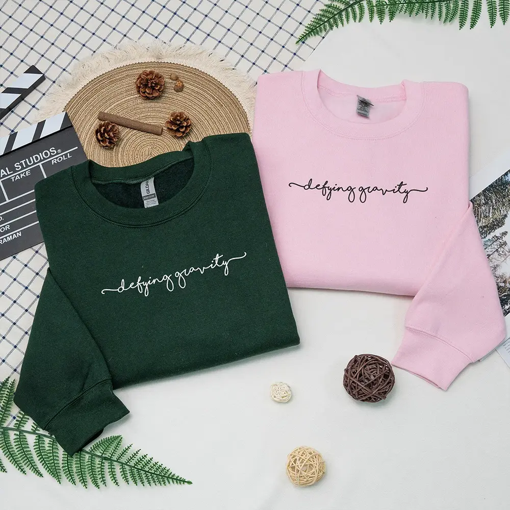 Embroidered Defying Gravity Wicked Musical Sweatshirt, Broadway Crewneck, Elphaba And Glinda Wicked Sweatshirt, Wicked Crewneck