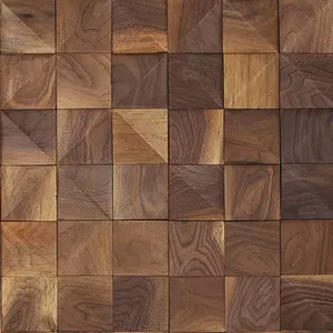 Natural Walnut 3D Diamond Panels