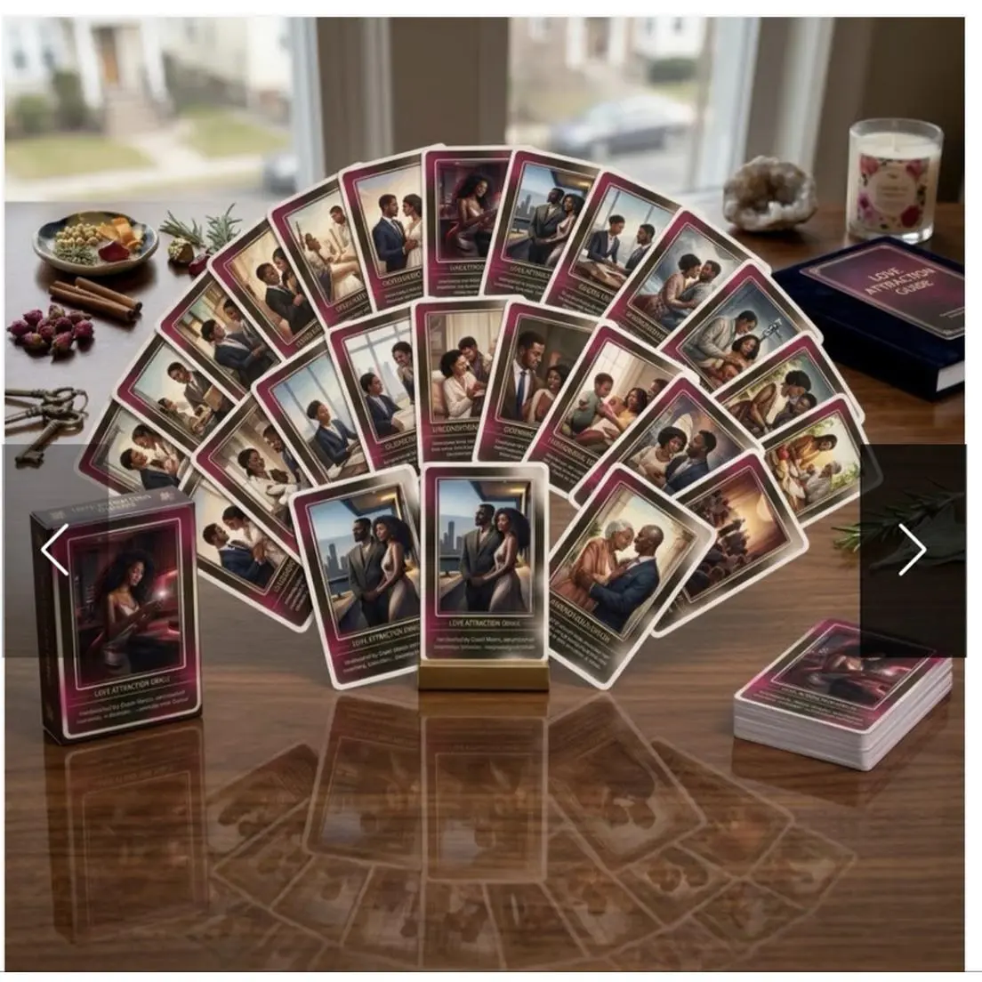 Mecca Madeena Mitaken Urban Intimacy Twin Flame Messages Oracle Deck - Direct Unspoken Messages & Urban Aesthetic for Love Readings