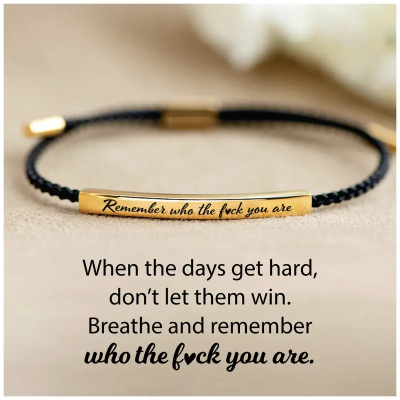 Motivational Tube Bracelet Friend Gift Rose Gold Adjustable Bracelet Silver Stainless Steel Braided Lettering Bracelet
