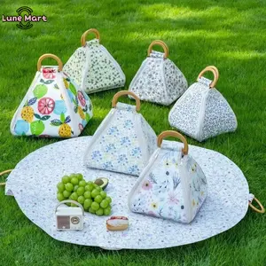 Foldable Waterproof Picnic Blanket with Carry Handle - Thick Moisture-Proof Outdoor Mat, Seat Cushion, Portable Camping Gear for Park, Family Outdoor Use