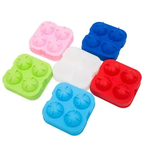 THY COLLECTIBLES Soft Silicone Ice Cube Ice Ball Maker Mold - Food Grade Silicone Ice Tray - Molds 4 X 5cm Round Ice Ball Spheres