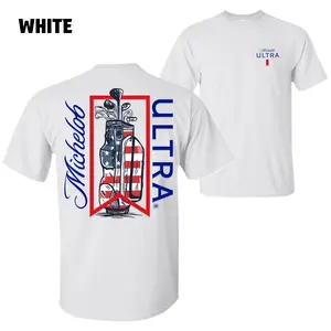 Michelob Ultra T-Shirt – Patriotic Golf Bag Graphic with USA Flag Design, Great for Beer Lovers and Golf Enthusiasts, Unisex Casual Shirt for Summer and Sports, Classic Menswear Top