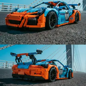 Limited Edition 1:14 RC 911 Supercar Block Kit – 1000+ Piece Build, Dual Motors with LED Light Effects, 2.4GHz Remote Control + Acrylic Display Case – 911-Inspired Design, Perfect Gift for Kids & Collectors Holiday Gift