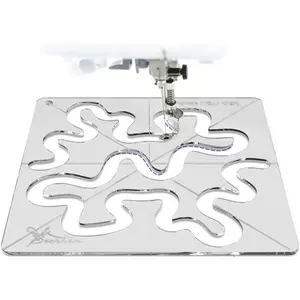 Quilting Ruler Template for Sewing Machine 4mm Acrylic Meander Quilting Ruler Free Motion Quilting Tool Beginner-Friendly for Easy Stippling & Patchwork Designs Transparent Ruler