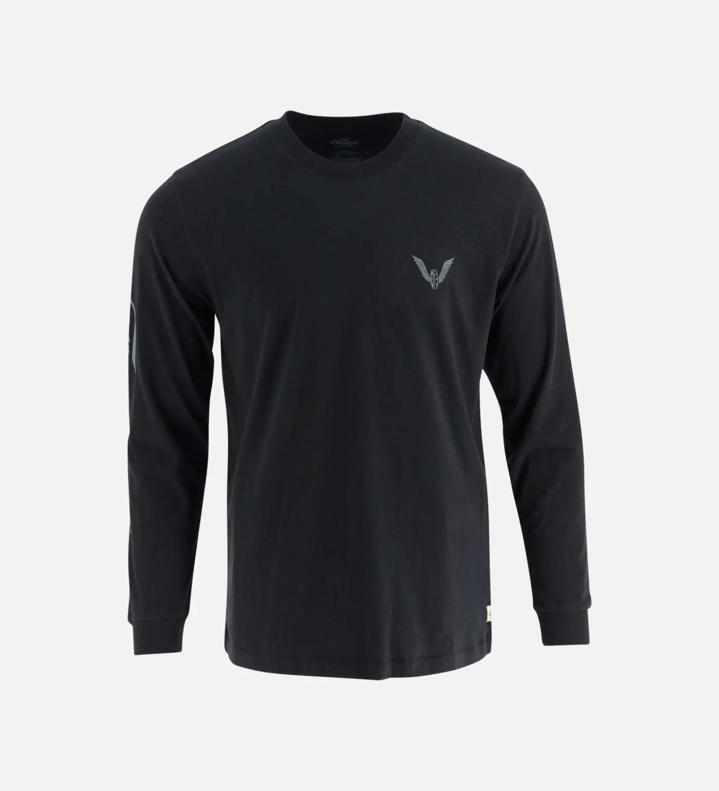 Thorogood Men's Wheel Script Logo Long Sleeve Graphic T-Shirt, Durable Pre-Shrunk Knit Cotton Top with Tagless Comfort, Tshirt, Casual, Menswear, Side Seams, Left Chest And Right Sleeve Logo Graphic, Tagless Neck, Logo Graphics