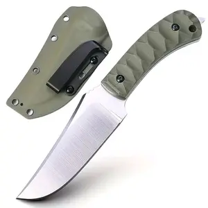 8" Fixed Blade Knife D2 Steel Blade Full Tang Kydex Sheath Nylon Fiber Handle