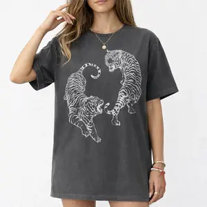Comfort Colors Tiger Shirt, Tiger Yin Yang Graphic Tee, Big Cat Shirt, Gift for Tiger Lovers