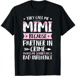 Unisex Boxy Fit Heavyweight Tee 100% Cotton They Call Me Mimi Because Partner In Crime Funny Mothers Day T-Shirt