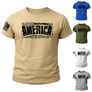New Men's Distressed America One Nation Under GOD Flag T-Shirt –USA Graphic unisex shirt