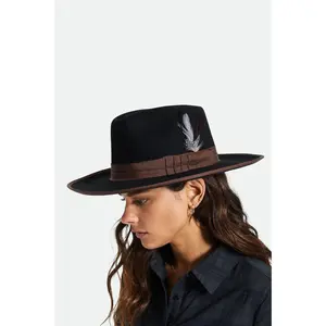 Hat Feather - Burnt Henna/Black