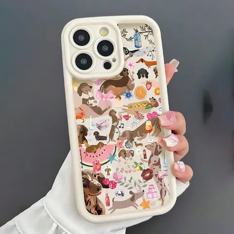 Cute Dog Pattern Phone Case, Decorative Phone Protector Cover, Soft TPU Cover, Protective Phone Accessories Compatible with iPhone 16 15 14 13 12 Plus Pro Max, Cellphone Casing, Vibrant Pattern, Mobile Phone Accessory