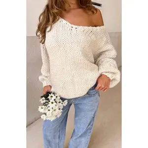 Delvey Cream Chunky Knit Sweater