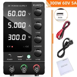 Kuaiqu Sps-C605 Adjustable Dc Power Supply, Variable 60v5a, High Precision LED Display, Desktop Lab Power Supply with USB Port