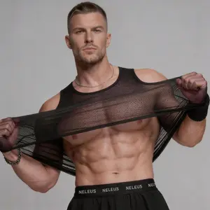 NELEUS Men's Sheer Mesh Workout Tank Top Breathable Gym Training Vest Gym Outfit Tank Gym Athletic Mesh Activewear Fitness Sport Vest summerwins