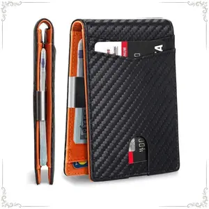 Money Clip Wallets for Men,Slim Bifold Wallet 10-12 Cards, Mens Leather Wallet with ID Window,RFID Blocking Thin Minimalist Credit Card Holder