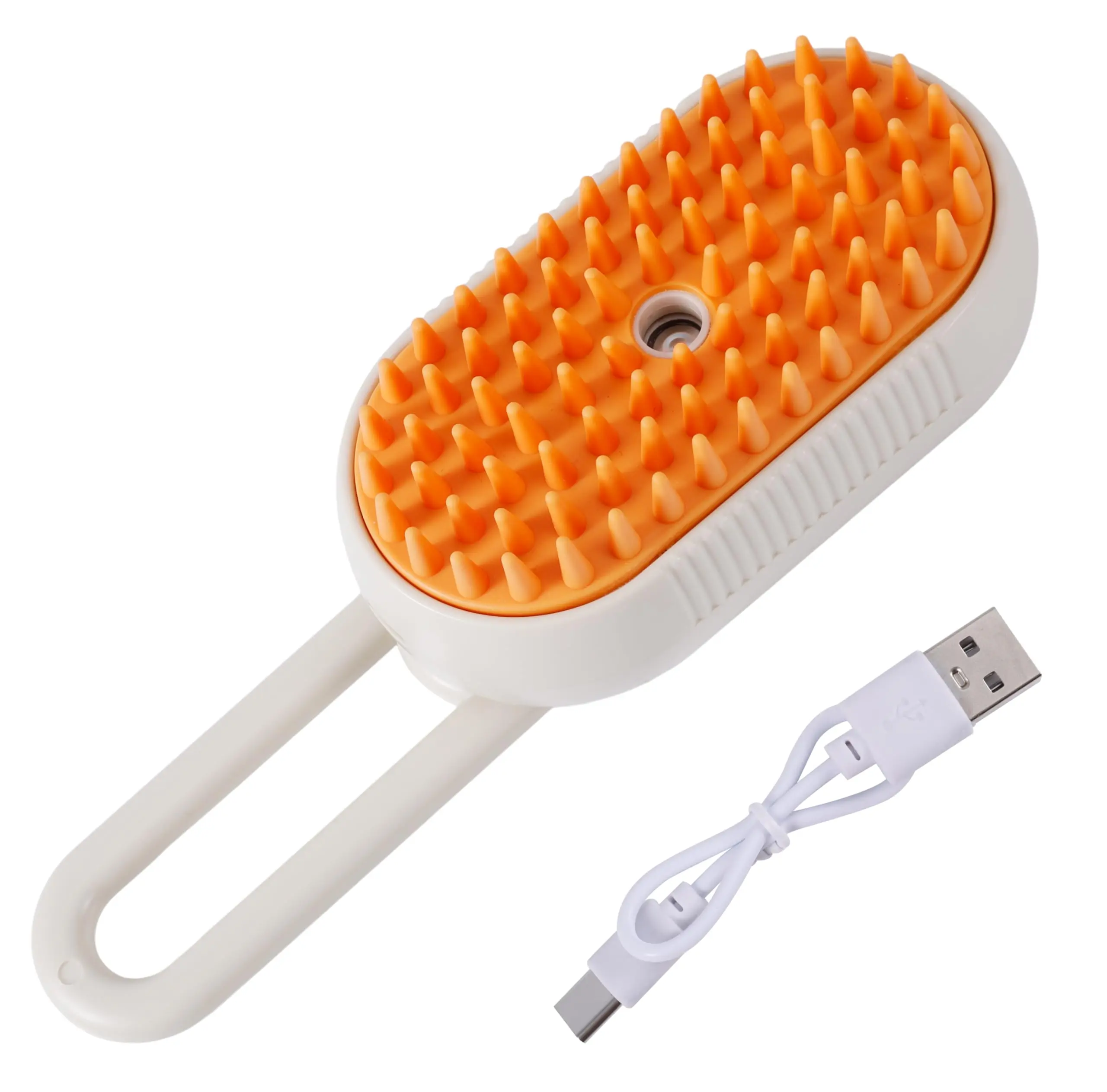 Three in one steam pet brush: deep hair removal+soothing massage+automatic hair collection