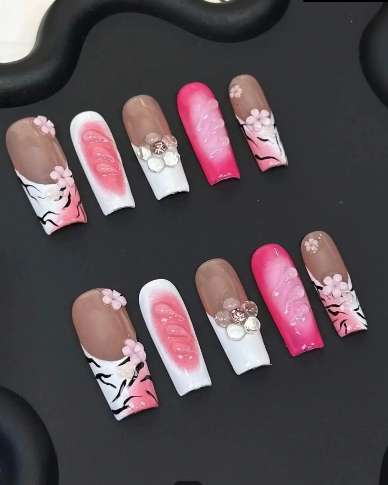 Handmade 10pcs Wearable Medium Square Leopard Print Acrylic Nail Art Tips, Detachable False Nail Set for Fashionable and Durable Look