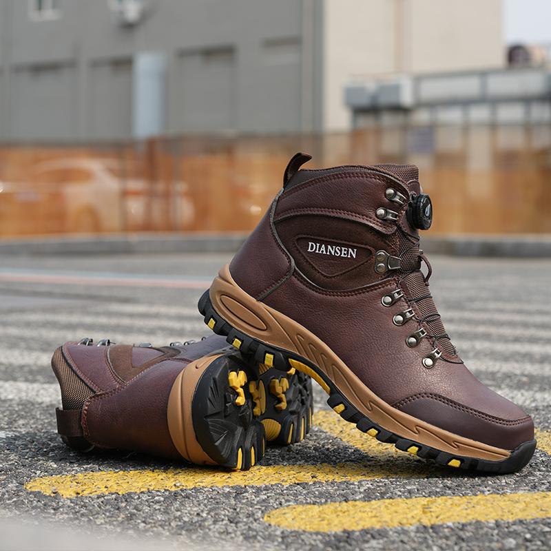 Work Boots Indestructible Safety Shoes Men Steel Toe Shoes Puncture-Proof Sneakers Non Slip Work Shoes New Fashion Rotary Buckle Protective Boots Construction Work Shoes